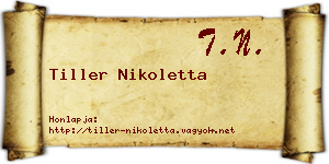 Tiller Nikoletta névjegykártya