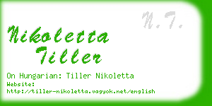 nikoletta tiller business card